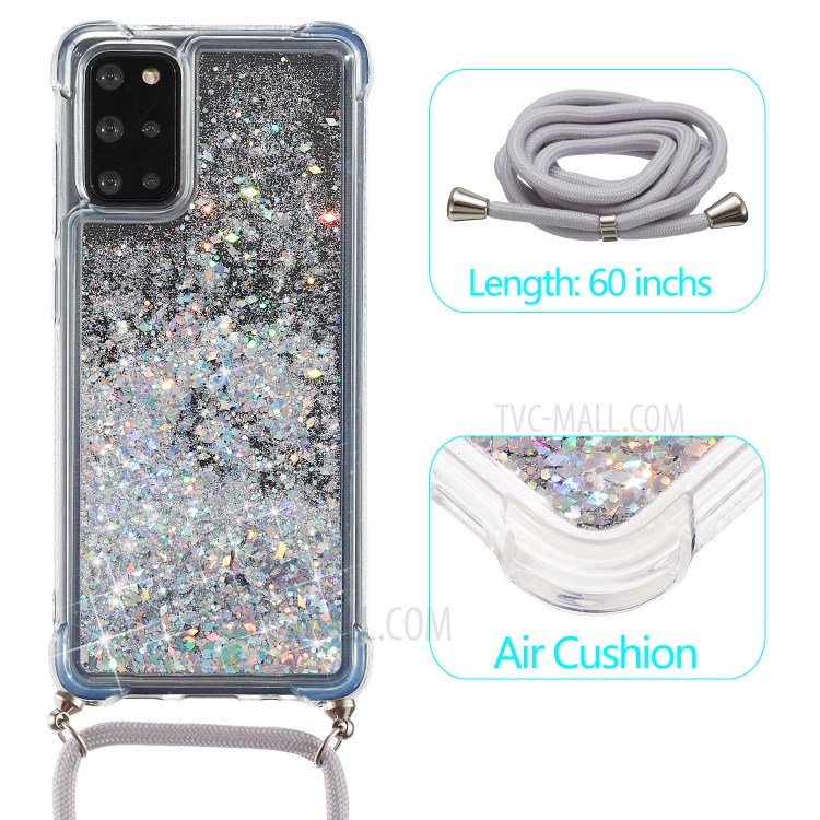 Glitter Powder Skin Quicksand Style TPU Back Case for Samsung Galaxy S20 Plus - White-2