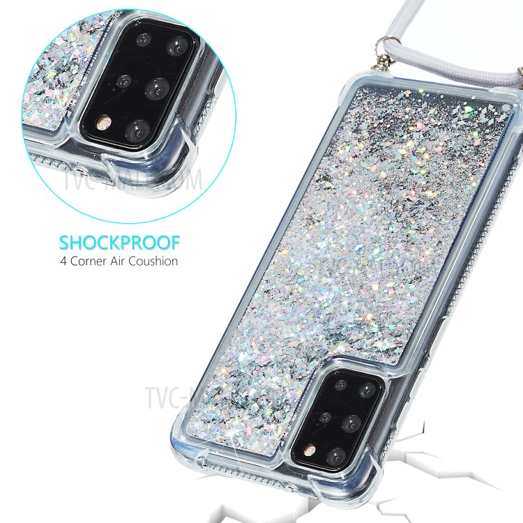 Glitter Powder Skin Quicksand Style TPU Back Case for Samsung Galaxy S20 Plus - White-4