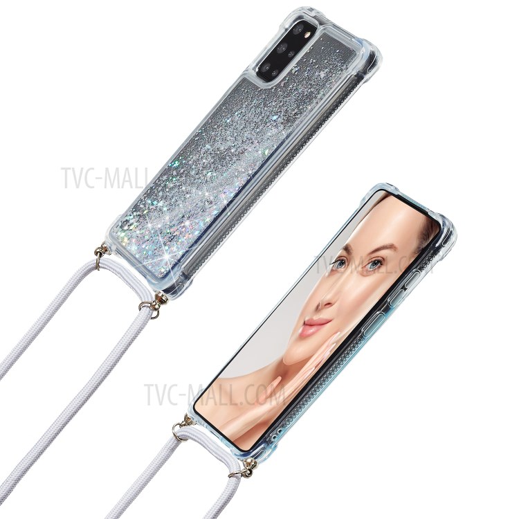 Glitter Powder Skin Quicksand Style TPU Back Case for Samsung Galaxy S20 Plus - White-6