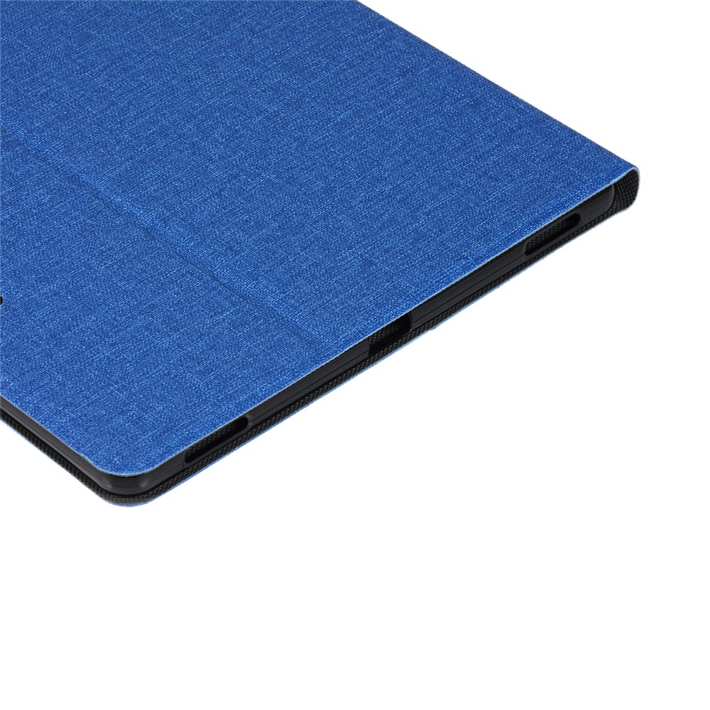 Cloth Texture Leather Stand Tablet Case for Samsung Galaxy Tab S7 Plus - Blue-10