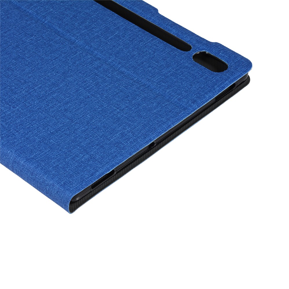 Cloth Texture Leather Stand Tablet Case for Samsung Galaxy Tab S7 Plus - Blue-8