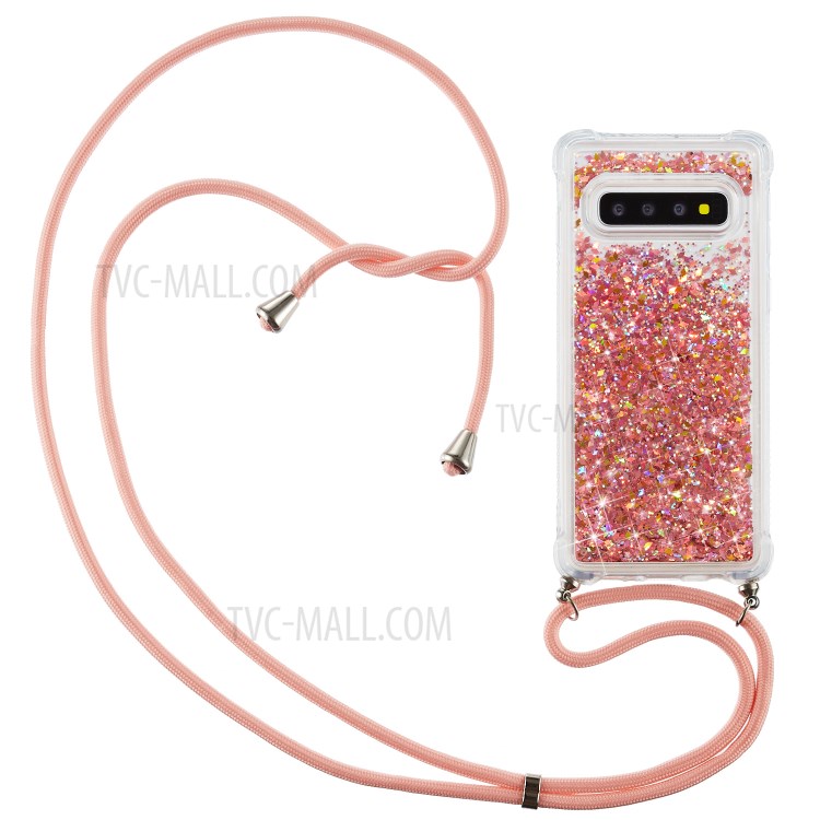 Polvo Del Brillo Divertido Arenas Movedizas TPU Cubierta Posterior Con Estilo Para La Galaxia S10 - Naranja-1
