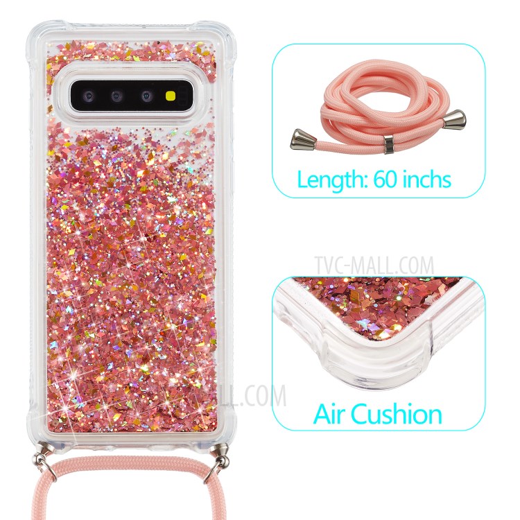 Polvo Del Brillo Divertido Arenas Movedizas TPU Cubierta Posterior Con Estilo Para La Galaxia S10 - Naranja-2