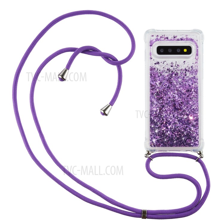 Порошок Блеск Смешной Плывун TPU Назад Стильный Чехол Для Samsung Galaxy S10 - Пурпурный-1