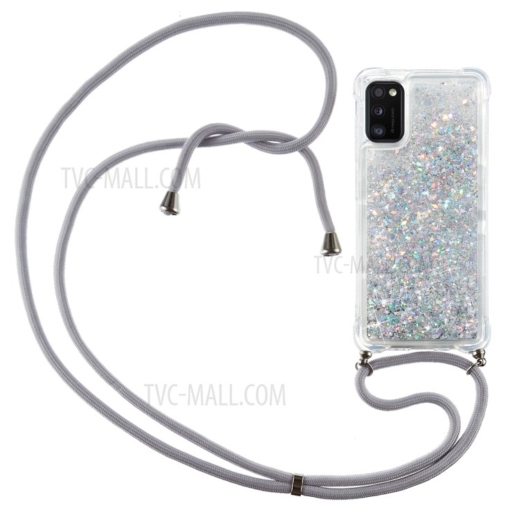 Glitter Powder Quicksand TPU Back Case for Samsung Galaxy A41 - Grey-1