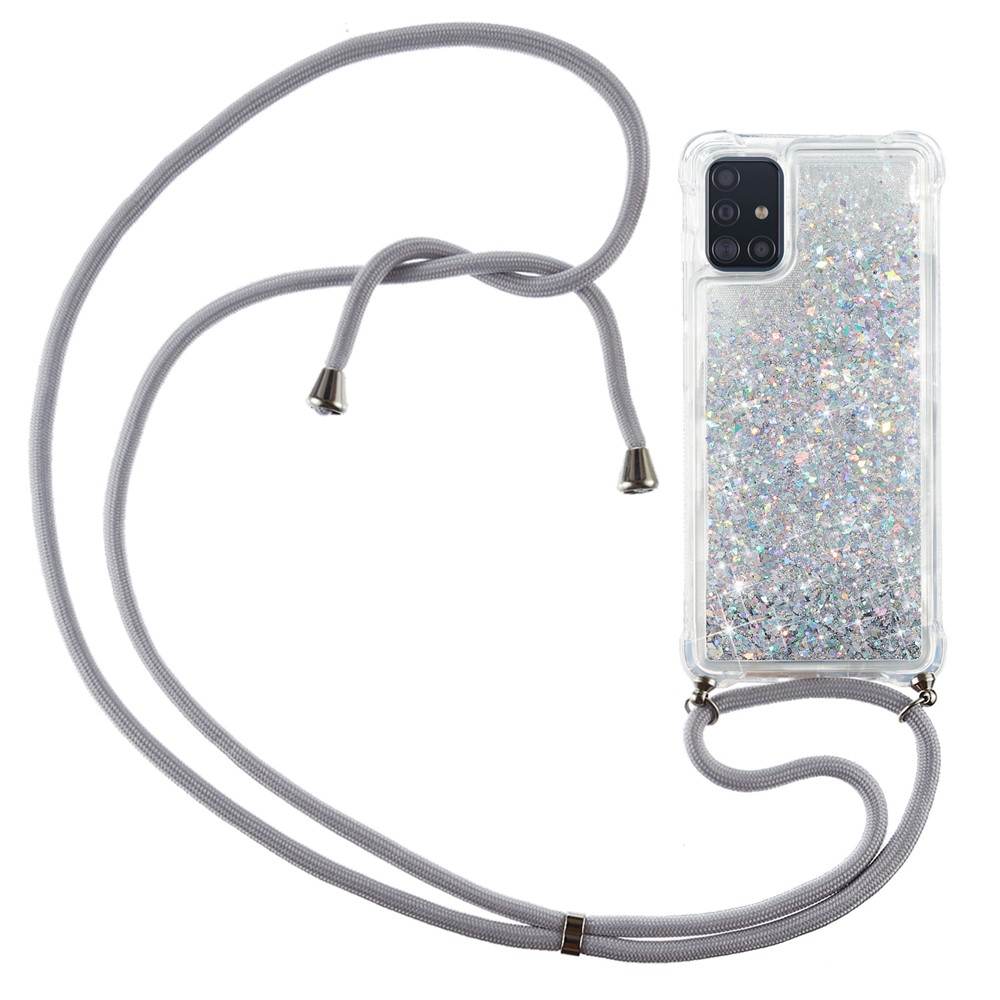 Glitter Powder Quicksand TPU Back Case for Samsung Galaxy A51 SM-A515 - Grey-1