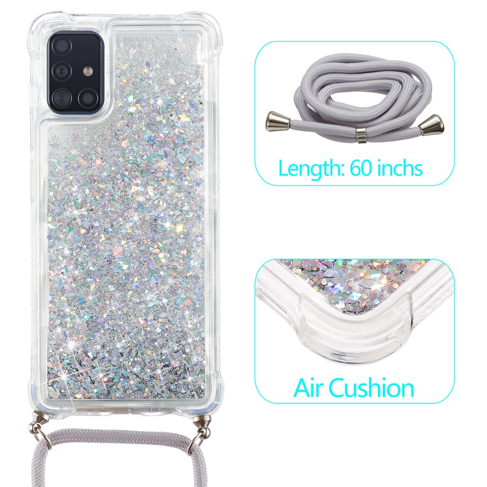 Glitter Powder Quicksand TPU Back Case for Samsung Galaxy A51 SM-A515 - Grey-2