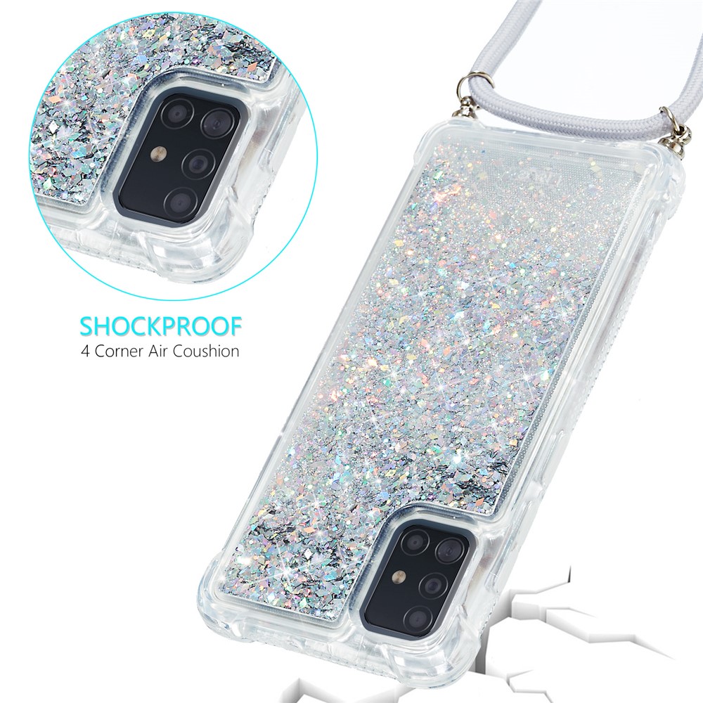 Glitter Powder Quicksand TPU Back Case for Samsung Galaxy A51 SM-A515 - Grey-4