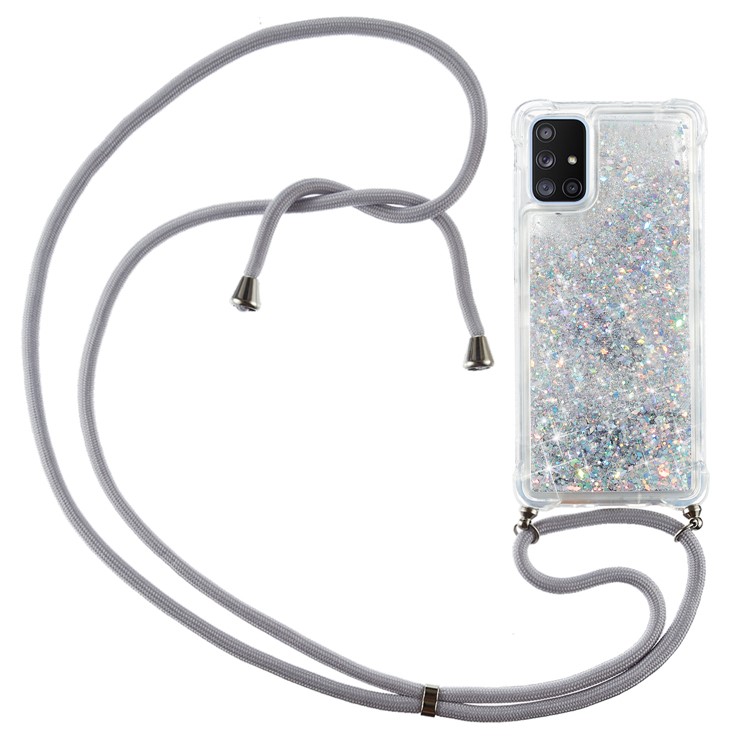 Glitter Powder Quicksand TPU Back Case for Samsung Galaxy A51 5G SM-A516 - Grey - Grey-1