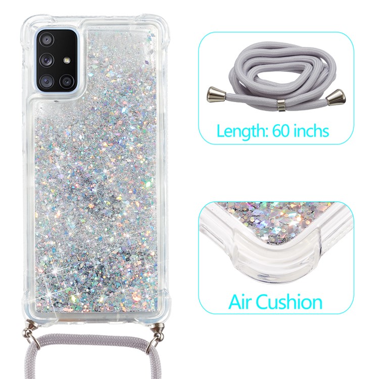 Glitter Powder Quicksand TPU Back Case for Samsung Galaxy A51 5G SM-A516 - Grey - Grey-2