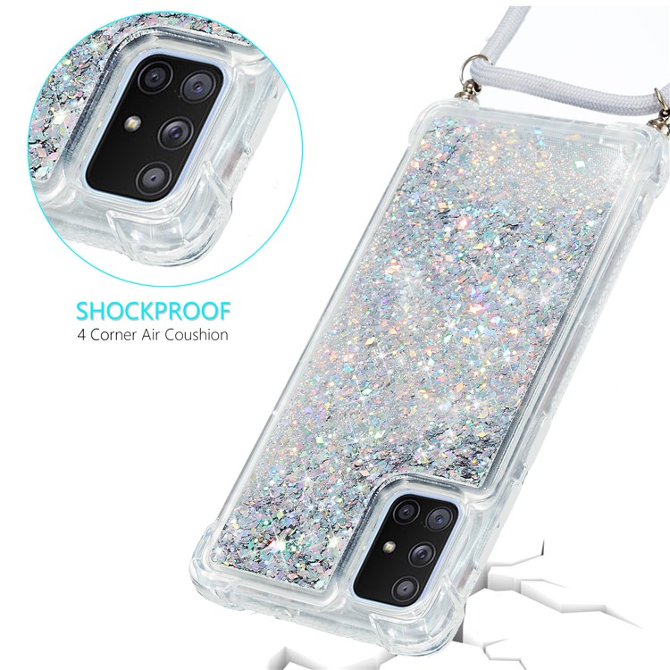 Glitter Powder Quicksand TPU Back Case for Samsung Galaxy A51 5G SM-A516 - Grey - Grey-4