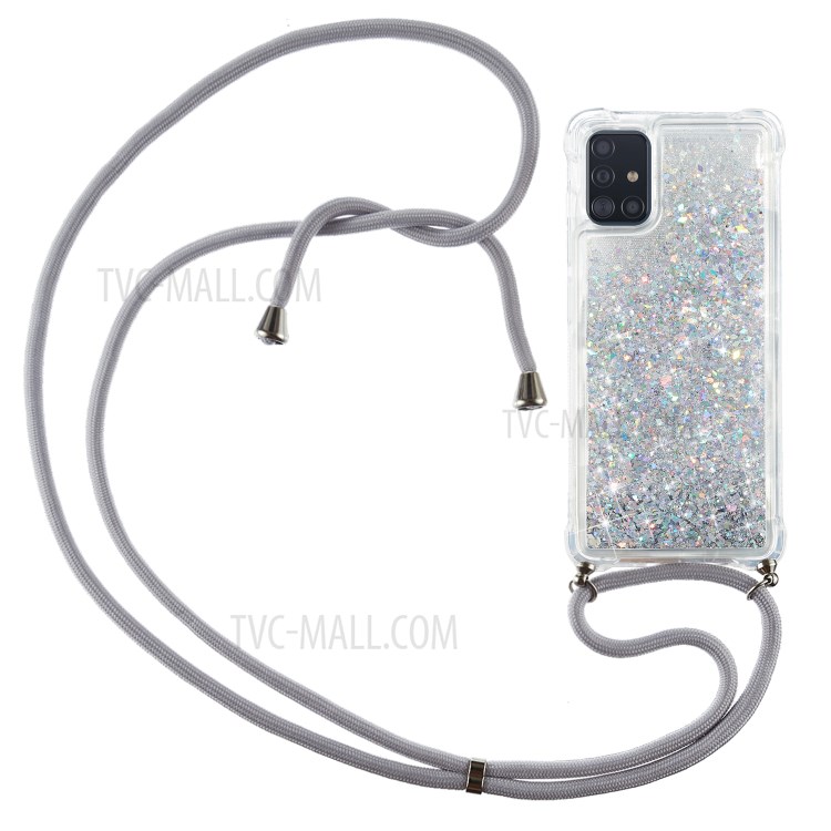 Glitter Powder Quicksand TPU Back Case for Samsung Galaxy A71 SM-A715 - Grey-1