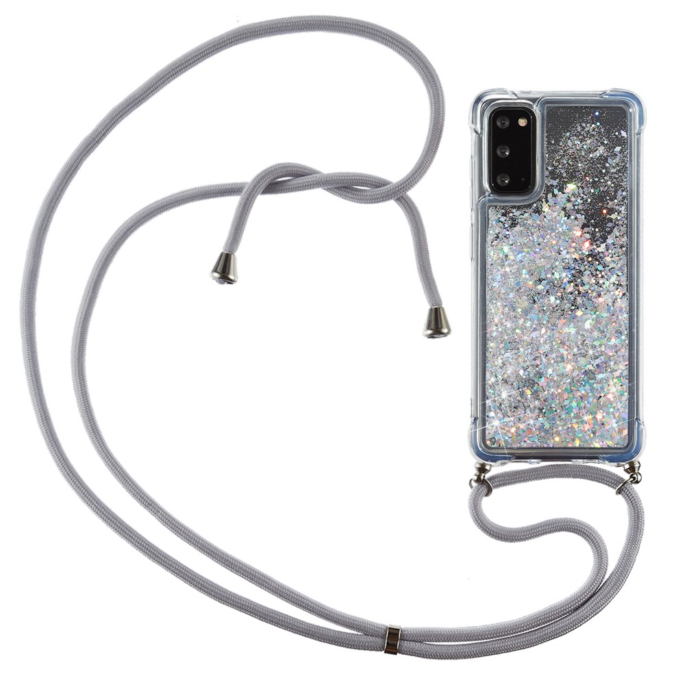 Glitter Powder Quicksand TPU Back Case for Samsung Galaxy S20 - Grey-1