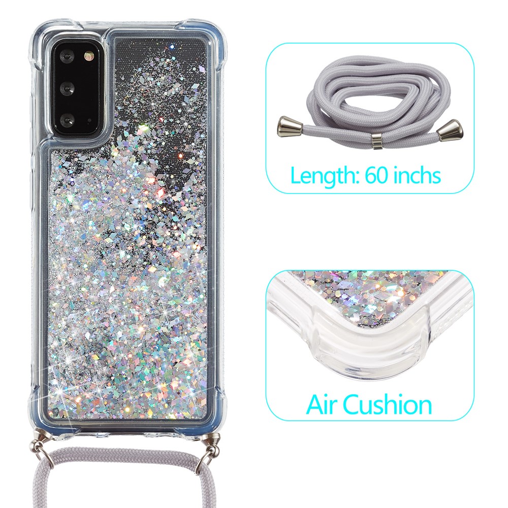 Glitter Powder Quicksand TPU Back Case for Samsung Galaxy S20 - Grey-2