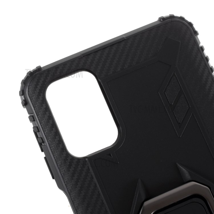 Finger Ring Kickstand TPU Protector Shell Phone Case for Samsung Galaxy M31s - Black-8