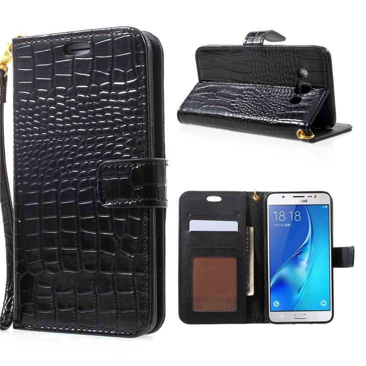 

Crocodile Texture PU Leather Wallet Case for Samsung Galaxy J5 (2016) - Black