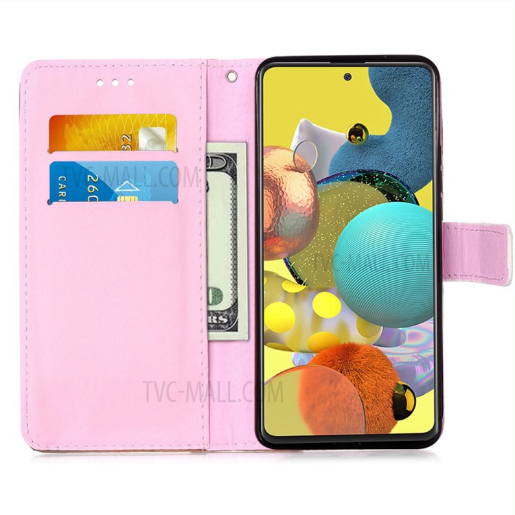 Pattern Printing PU Leather Wallet Phone Cover for Samsung Galaxy A51 5G SM-A516 - Baby and Mother Animal-4