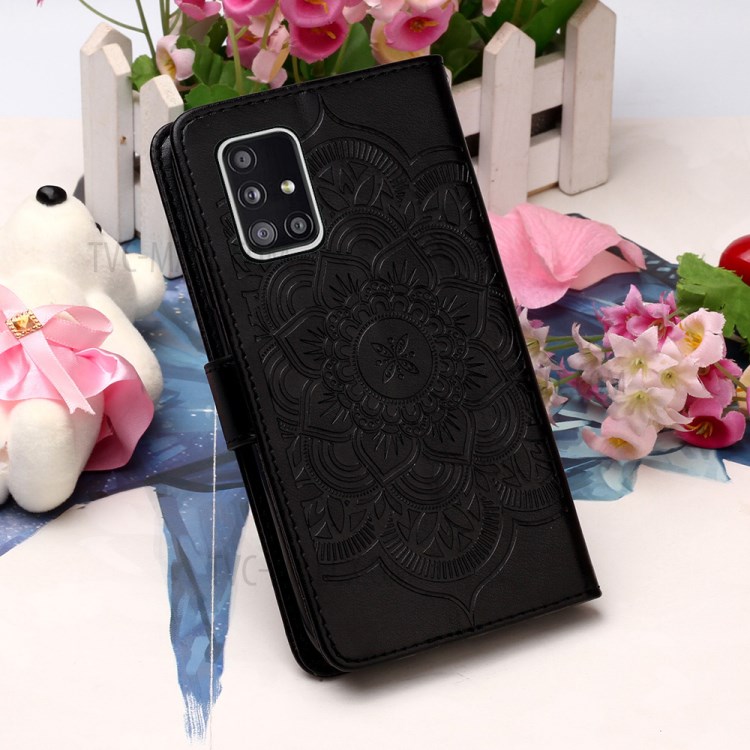 Imprinted Dream Catcher PU Leather Case with Stand for Samsung Galaxy A51 5G SM-A516 - Black-9