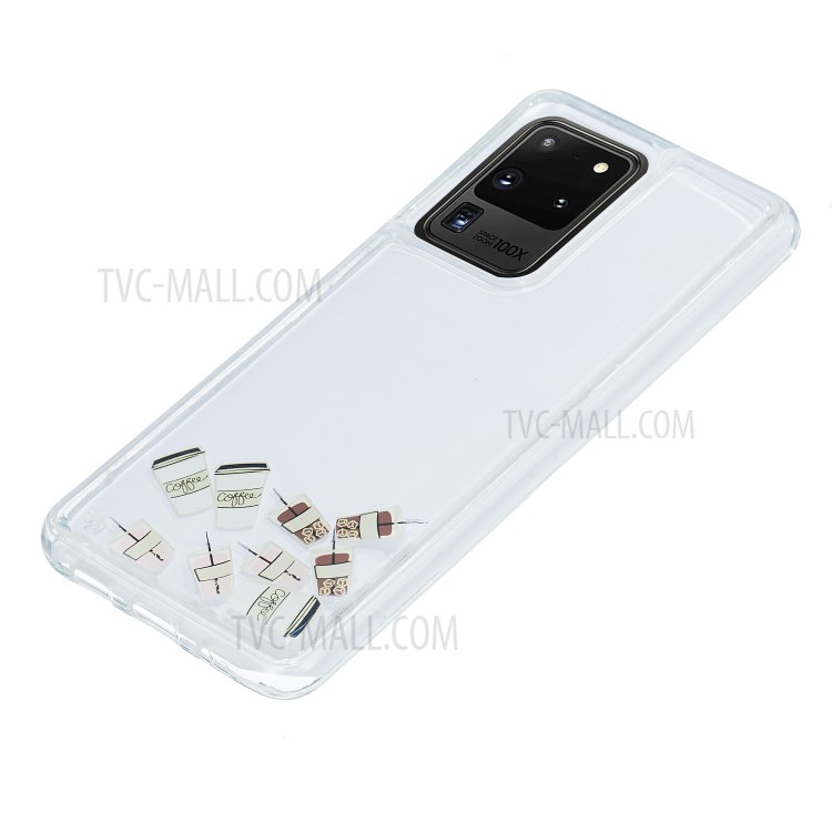 Quicksand Printing Skin TPU Unique Cover for Samsung Galaxy S20 Ultra - Drinks-4