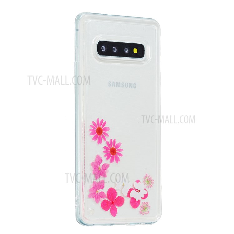 Quicksand Printing Skin TPU Cover for Samsung Galaxy S10 - Flowers-3