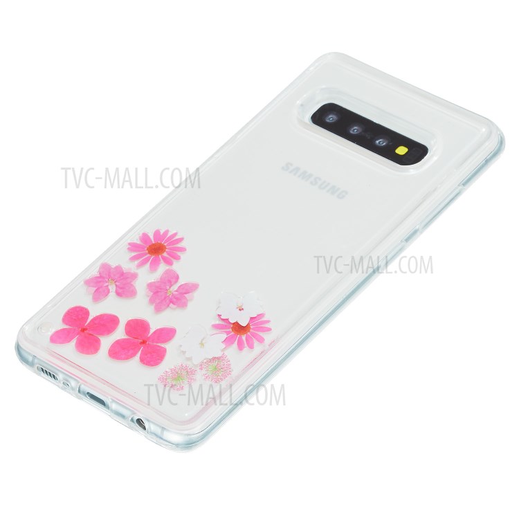 Quicksand Printing Skin TPU Cover for Samsung Galaxy S10 - Flowers-4