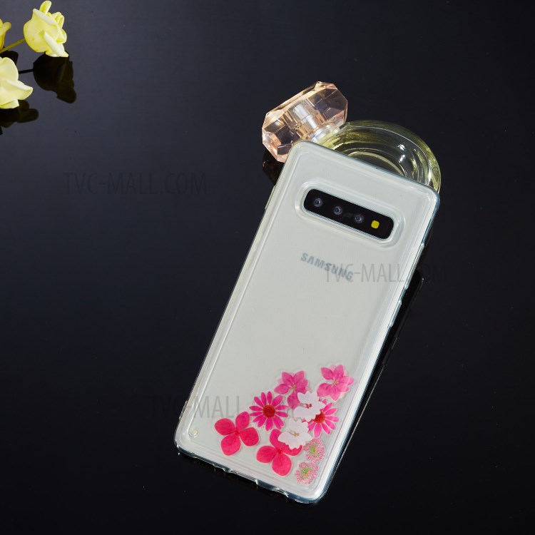 Quicksand Printing Skin TPU Cover for Samsung Galaxy S10 - Flowers-5