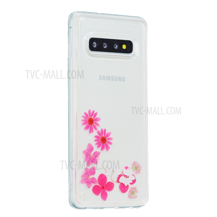 Quicksand Cartoon Printing TPU Case for Samsung Galaxy S10 Plus - Flower-3