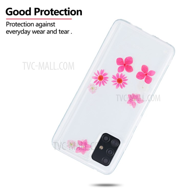 Flutuante Padrão Caso TPU Volta Líquido Para Samsung Galaxy A51 SM-A515 - Flor-2