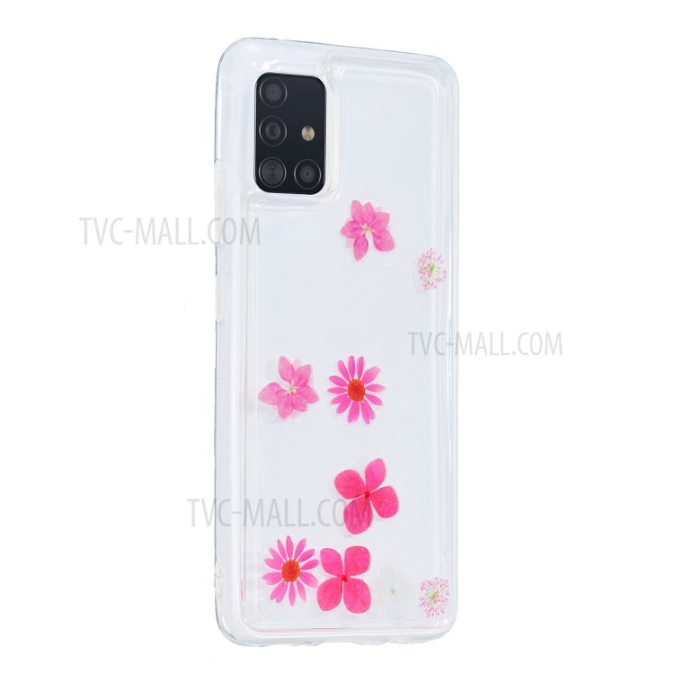 Flutuante Padrão Caso TPU Volta Líquido Para Samsung Galaxy A51 SM-A515 - Flor-3