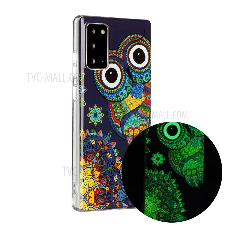 Noctilucent IMD TPU Phone Back Shell for Samsung Galaxy Note 20/Note 20 5G - Owl-1