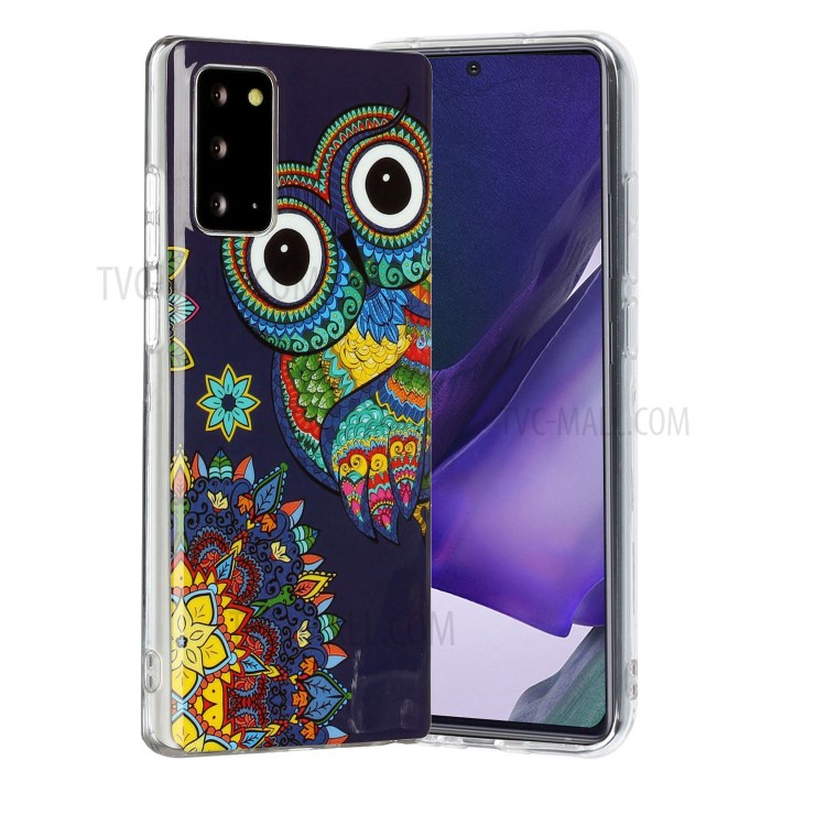 Noctilucent IMD TPU Phone Back Shell for Samsung Galaxy Note 20/Note 20 5G - Owl-3