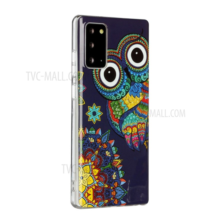 Noctilucent IMD TPU Phone Back Shell for Samsung Galaxy Note 20/Note 20 5G - Owl-4