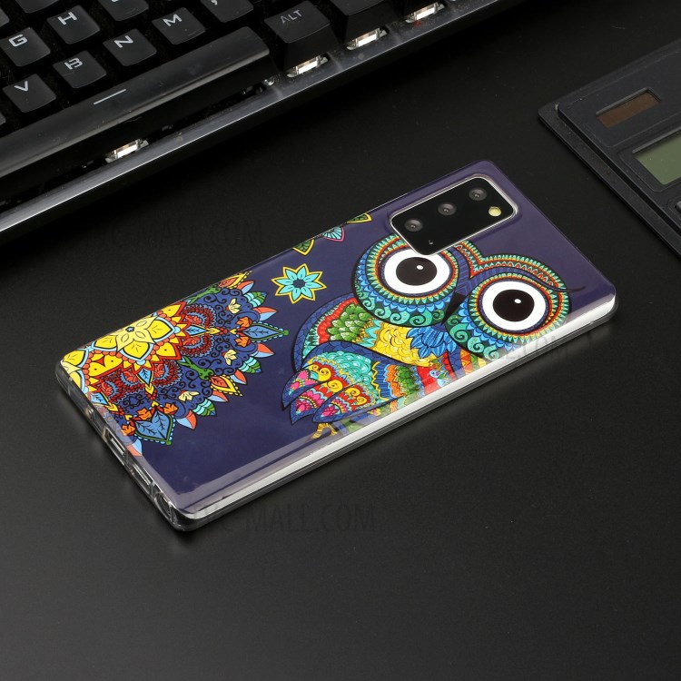 Noctilucent IMD TPU Phone Back Shell for Samsung Galaxy Note 20/Note 20 5G - Owl-6