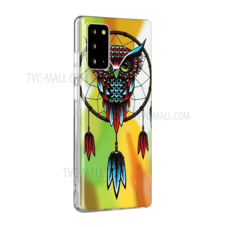 Noctilucente IMD TPU Teléfono Back Shell Para Samsung Galaxy Note20 4G/5G - Catchante de Sueños de Búho-4