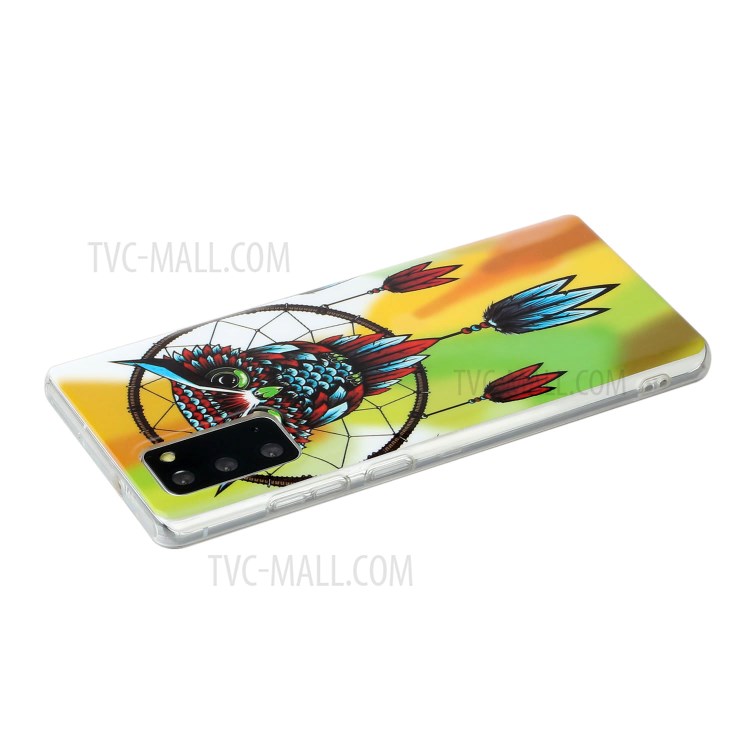 Noctilucente IMD TPU Teléfono Back Shell Para Samsung Galaxy Note20 4G/5G - Catchante de Sueños de Búho-5