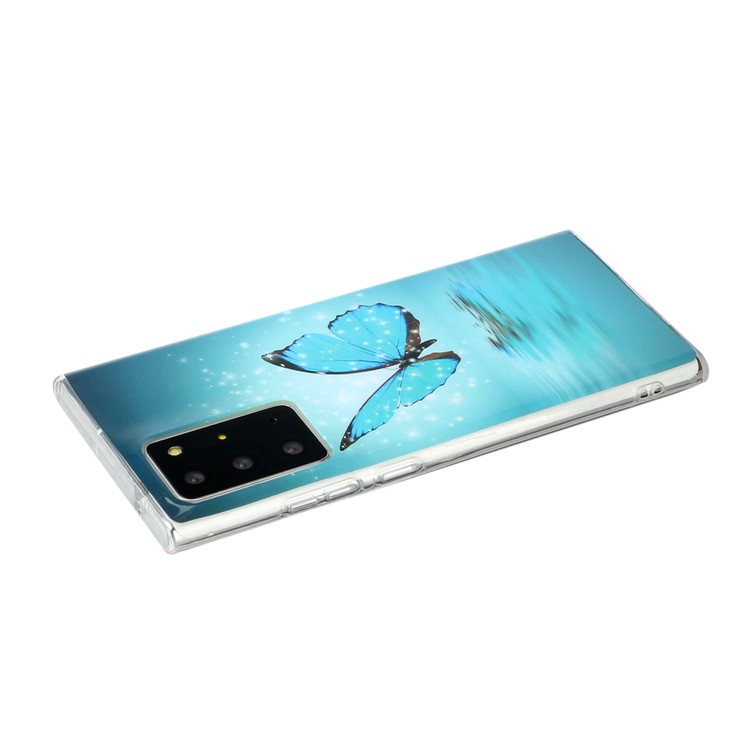 Noctilucent IMD TPU Phone Back Shell for Samsung Galaxy Note20 Ultra/Note20 Ultra 5G - Blue Butterflies-4