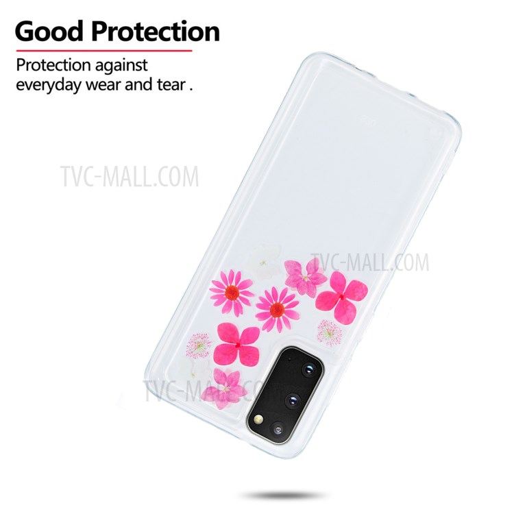 Quicksand Printing Skin TPU Special Cover for Samsung Galaxy S20 - Flowers-2