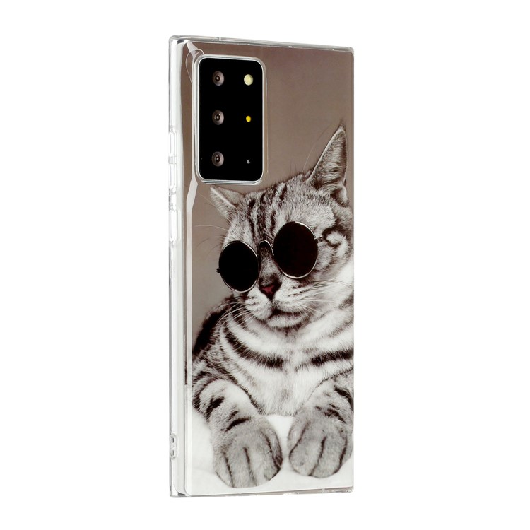 Pattern Printing IMD TPU Back Case for Samsung Galaxy Note20 Ultra/Note20 Ultra 5G - Cat Wearing Glasses-3