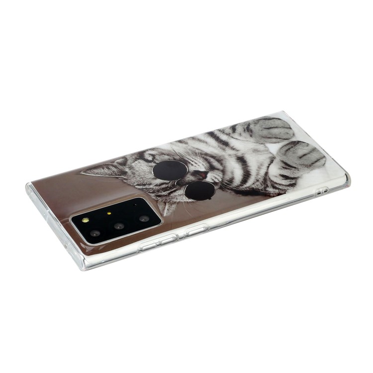 Pattern Printing IMD TPU Back Case for Samsung Galaxy Note20 Ultra/Note20 Ultra 5G - Cat Wearing Glasses-4