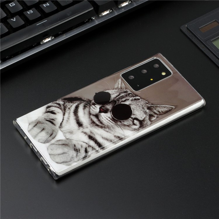 Pattern Printing IMD TPU Back Case for Samsung Galaxy Note20 Ultra/Note20 Ultra 5G - Cat Wearing Glasses-5