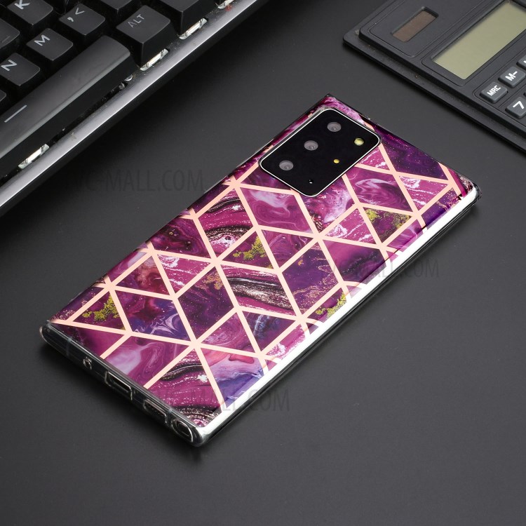 Marble Pattern Rose Gold Electroplating IMD TPU Case for Samsung Galaxy Note20 Ultra 5G / Galaxy Note20 Ultra - Rose-4