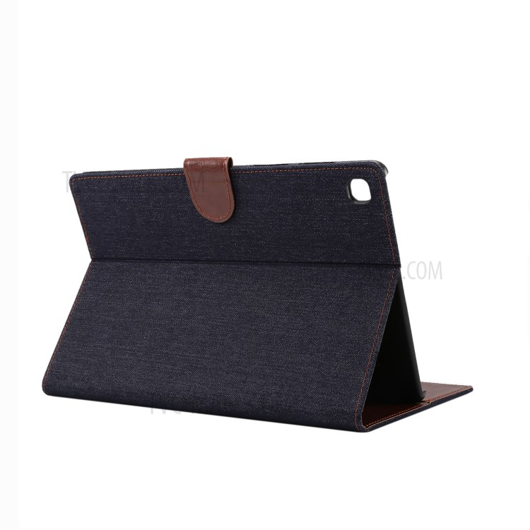 Jeans Cloth Texture Auto Wake and Sleep PU Leather + PC Cover for Samsung Galaxy Tab A7 10.4 (2020) T505/T500 - Black-4