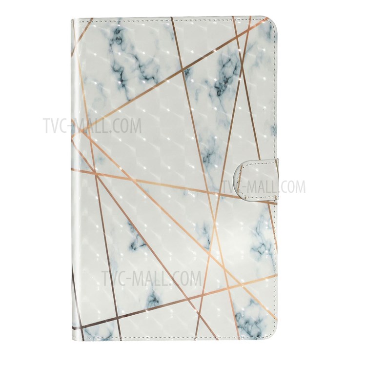 Light Spot Decor Pattern Printing Smart Leather Stand Protective Case for Samsung Galaxy Tab S6 Lite - Marble Grain and Line-3