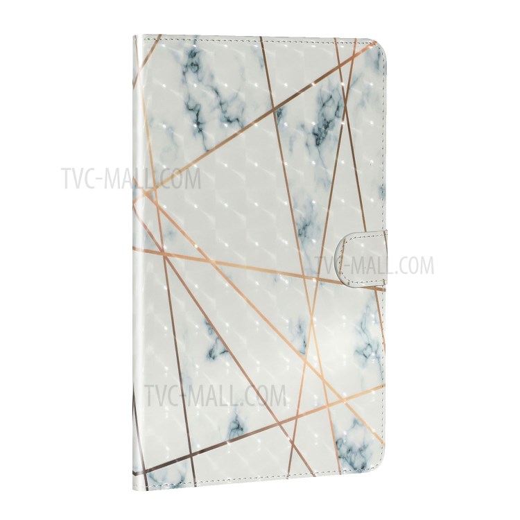 Light Spot Decor Pattern Printing Smart Leather Stand Protective Case for Samsung Galaxy Tab S6 Lite - Marble Grain and Line-4