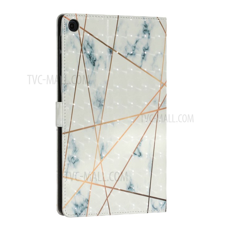 Light Spot Decor Pattern Printing Smart Leather Stand Protective Cover for Samsung Galaxy Tab A 10.1 (2019) T510/T515 - Marble Grain and Line-5