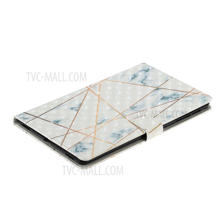 Light Spot Decor Pattern Printing Smart Leather Stand Protective Cover for Samsung Galaxy Tab A 10.1 (2019) T510/T515 - Marble Grain and Line-7