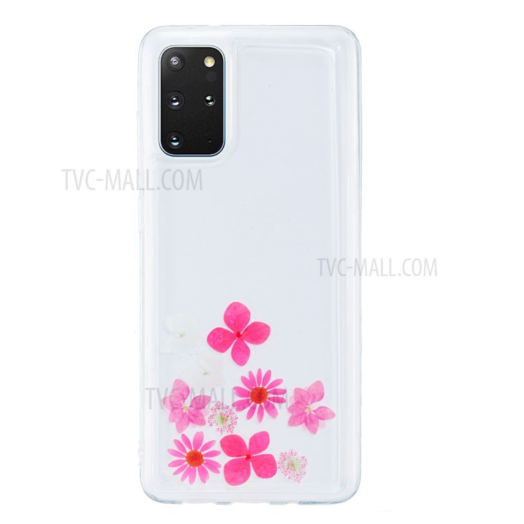 Liquid Floating Pattern TPU Back Shell for Samsung Galaxy S20 Plus - Flower-1