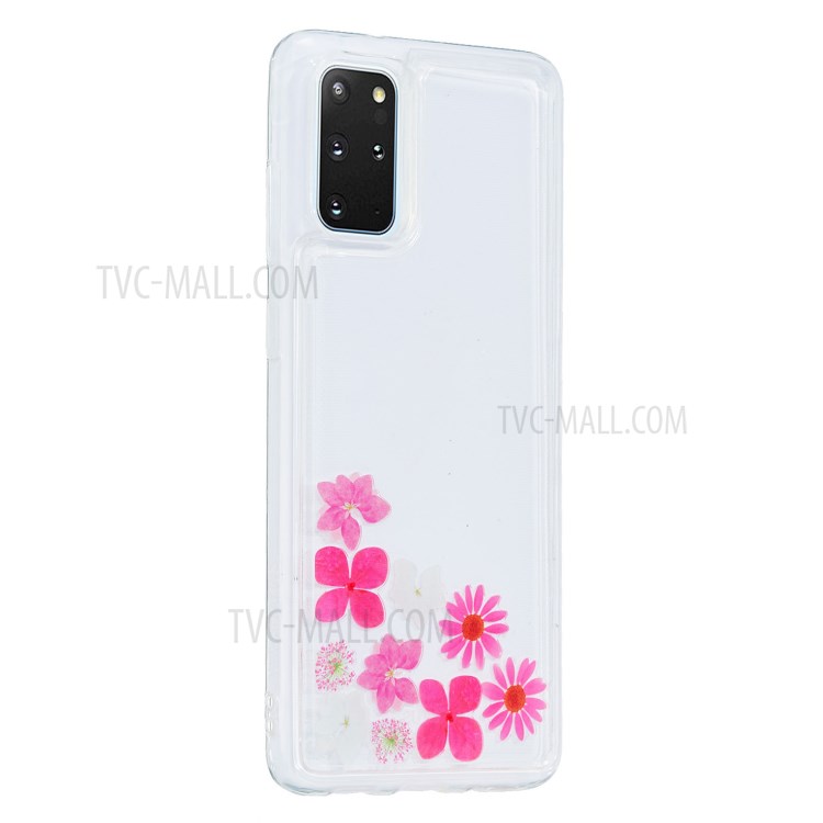 Liquid Floating Pattern TPU Back Shell for Samsung Galaxy S20 Plus - Flower-4