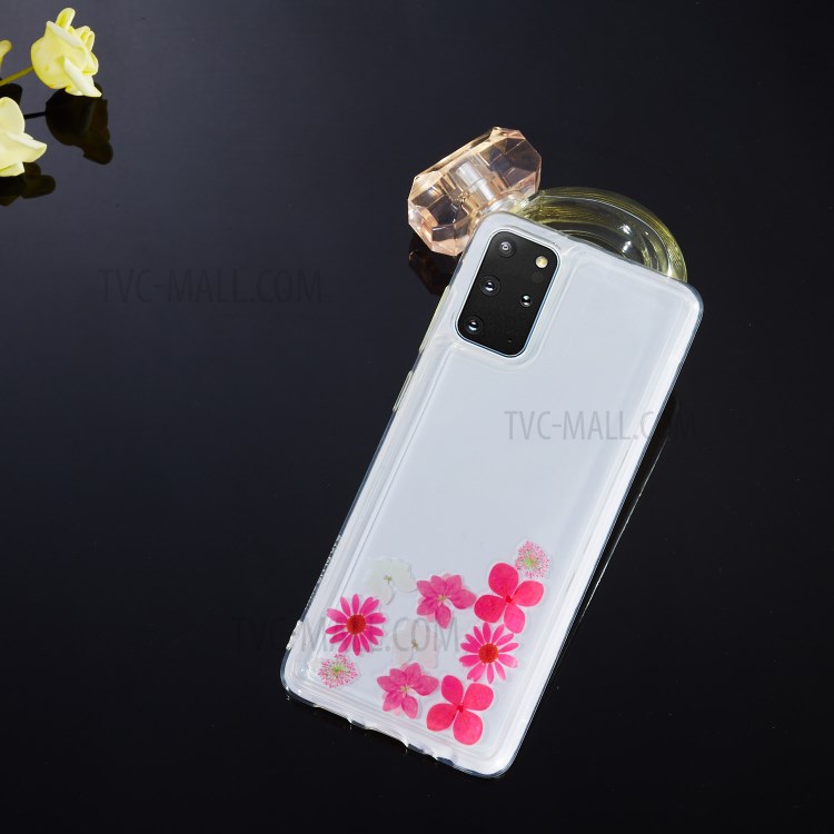 Liquid Floating Pattern TPU Back Shell for Samsung Galaxy S20 Plus - Flower-5
