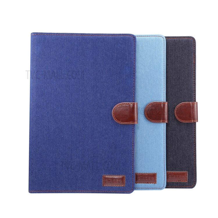 Jeans Cloth Skin PU Leather + PC Tablet Case for Samsung Galaxy Tab S7 T870 - Black-9